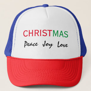 CASQUETTE NOËL PAIX JOY LOVE TYPOGRAPHIE D'AMOUR