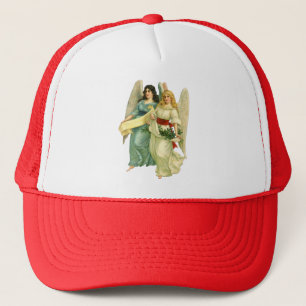 Casquette Noël vintage, anges victoriens angéliques