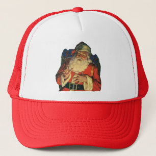 Casquette Noël vintage, Jolly Santa Claus avec jouets