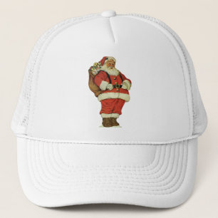 Casquette Noël vintage, Père Noël victorien avec des jouets