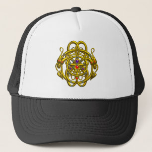 CASQUETTE NOEUDS CELTIQUES D'OR AVEC DRAGONS DOUCES