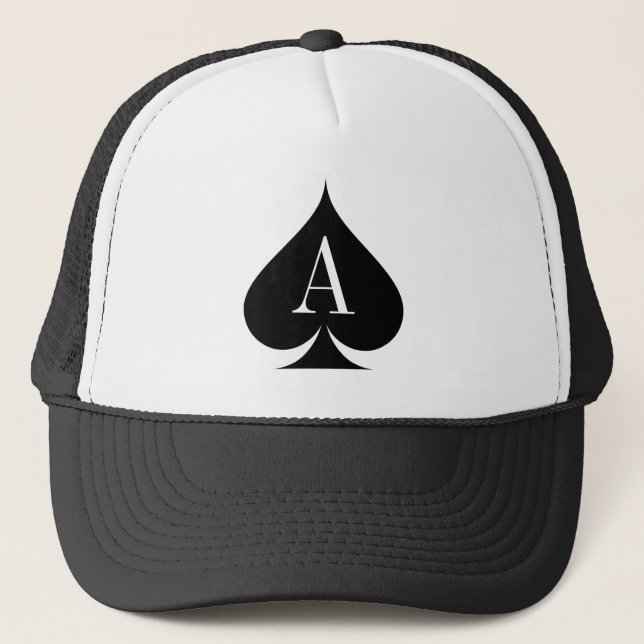 Casquette noir de camionneur de joueur de poker (Devant)