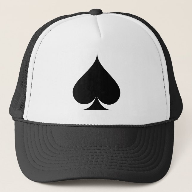 Casquette noir de camionneur de symbole de pelle (Devant)