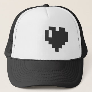 Casquette noir de coeur de pixel