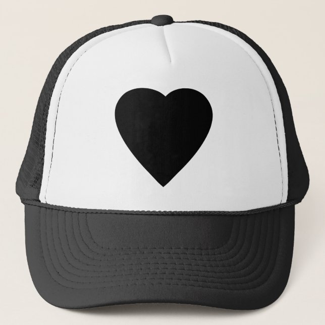 Casquette Noir et Blanc Love Heart Design. (Devant)