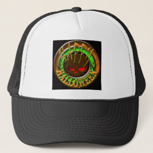 Casquette NOIR heureux BG de crâne de Halloween