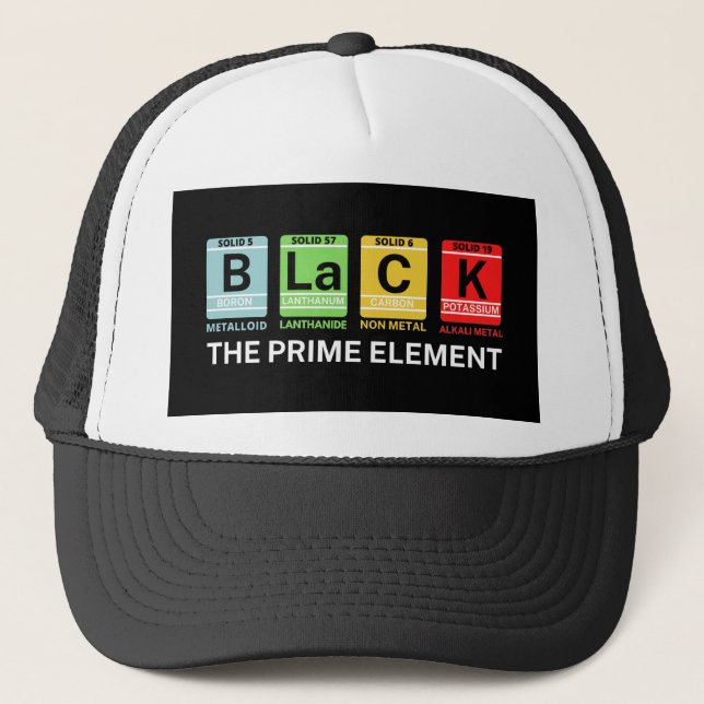 Casquette Noir L'Élément Premier Histoire Noire (Devant)