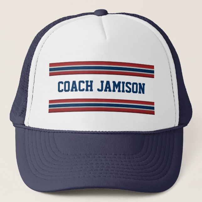 Casquette Nom Customisé de l'entraîneur d'équipe dans Jersey (Devant)