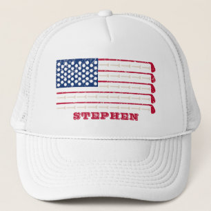 Casquette Nom de club de golf avec drapeau américain