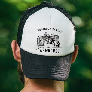 Casquette Nom de famille Farmhouse Russe Tracteur Vintage
