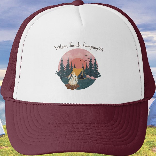 Casquette Nom de famille personnalisé Camping '2024 (Créateur téléchargé)