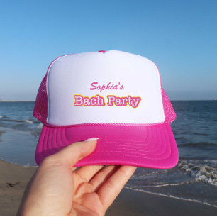 Casquette Nom de la fête rétro rose Bach