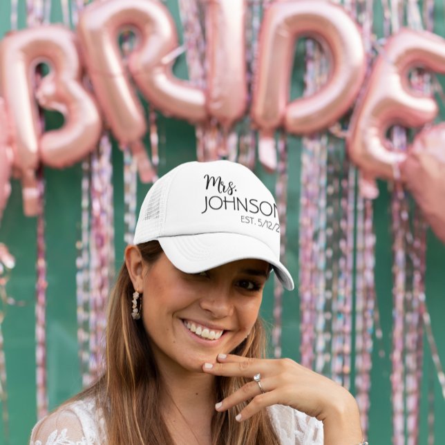 Casquette Nom de la mariée nouvellement mariée Monogramme (Créateur téléchargé)