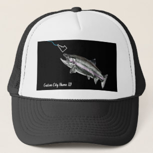 CASQUETTE NOM DE LA VILLE PERSONNALISÉE STEELHEAD ICI PÊCHE