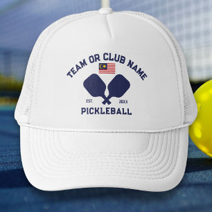 Casquette Nom d'équipe de club de pickleball Drapeau de Mala