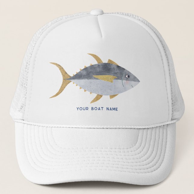 Casquette Nom du bateau de pêche au thon (Devant)