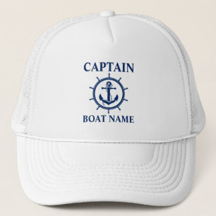 Casquette Nom du bateau du capitaine nautique Ancre corde Ro