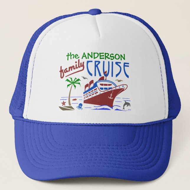 Casquette Nom fait sur commande des vacances | de bateau (Devant)