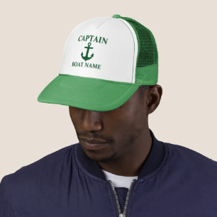 Casquette Nom nautique du capitaine Bateau Ancre Vert