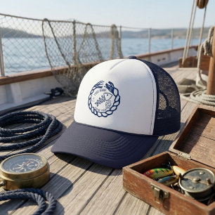 Casquette Nom personnalisé Corde de squelette de poisson nau