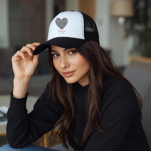 Casquette Nom personnalisé Empreinte digitale de cœur Minima