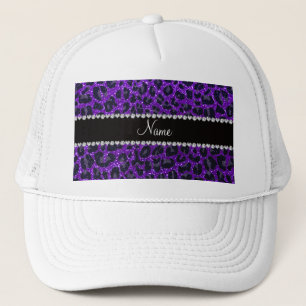 Casquette Nom personnalisé parties scintillant violet indigo