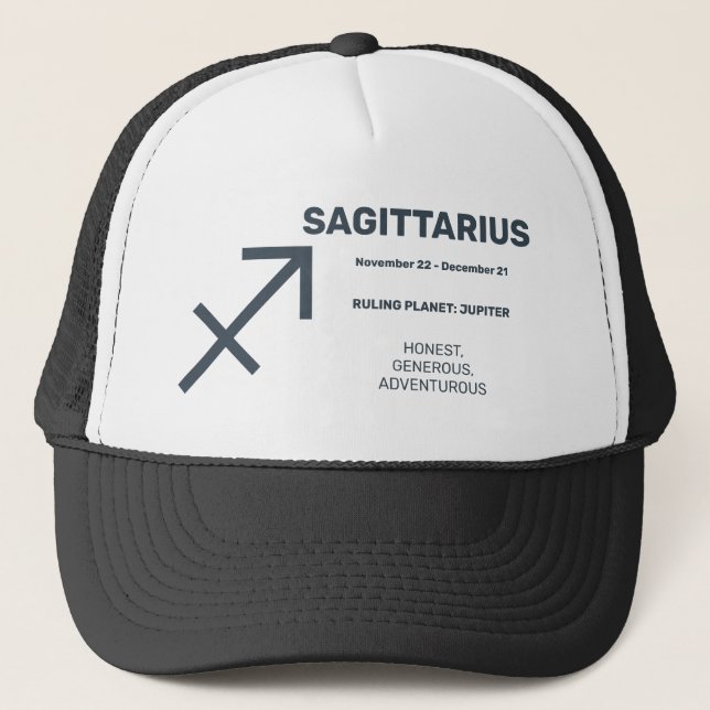 Casquette Nom personnalisé / Texte Symbole zodiaque Sagittar (Devant)