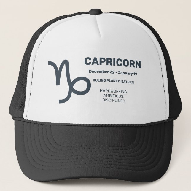 Casquette Nom personnalisé / Texte Zodiac Signal Capricorne (Devant)