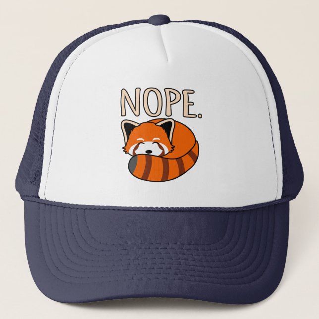 Casquette Nope Pandas Rouge mignonne Animal Panda Lover Grap (Devant)