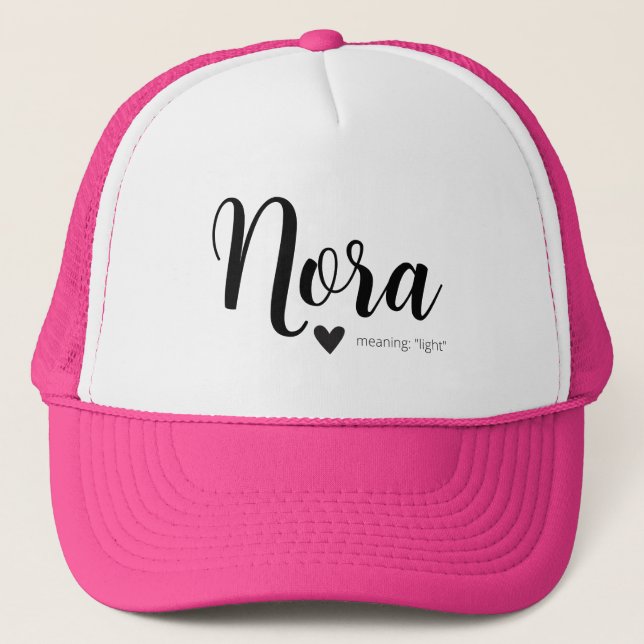 Casquette Nora Nom Signifiant Minimal Moderne Script Casquet (Devant)