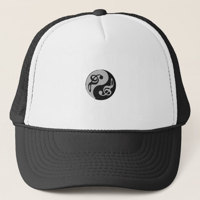 Casquette note de clavardage de la musique yin yang (Devant)