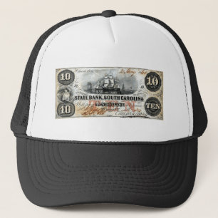 Casquette Note de dix dollars de 1860 en Caroline du Sud