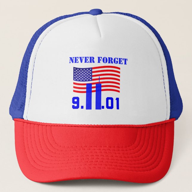 Casquette N'oubliez jamais chapeau de camionneur 9/11 (Devant)
