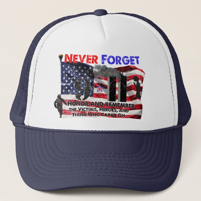 Casquette N'oubliez jamais le 11 septembre (Devant)