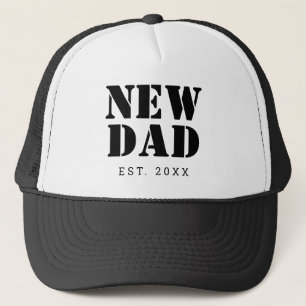 Casquette Nouveau papa Etabli Année Noir Blanc
