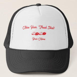 Casquette Nouvelle Année, Nouveau Départ Vœux Imprimés Noir
