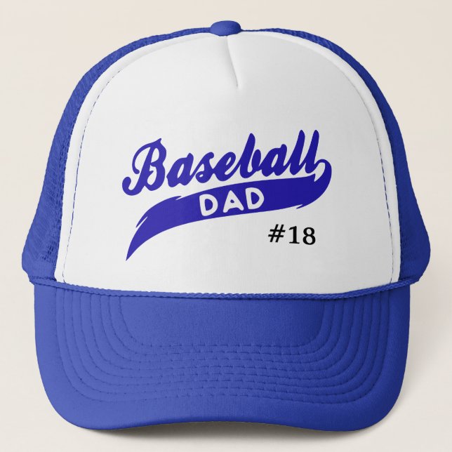 Casquette Numéro du joueur de base-ball bleu papa (Devant)