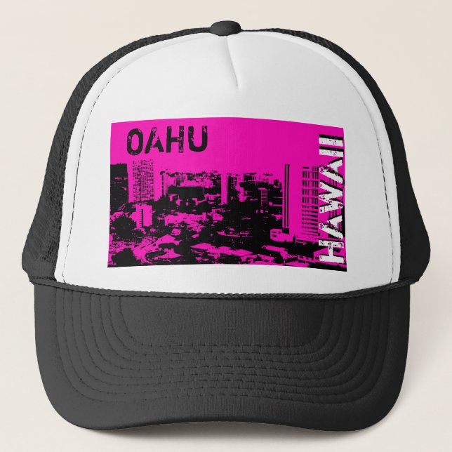 Casquette Oahu Hawaii design ville rose pittoresque casquett (Devant)