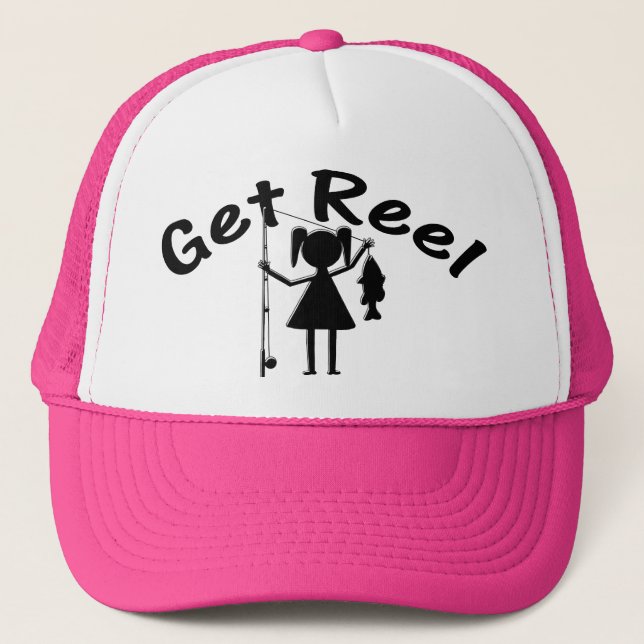 Casquette Obtenez la bobine - petites filles pêche (Devant)
