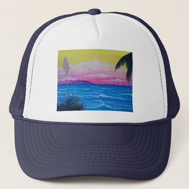 Casquette Océan du coucher du soleil (Devant)