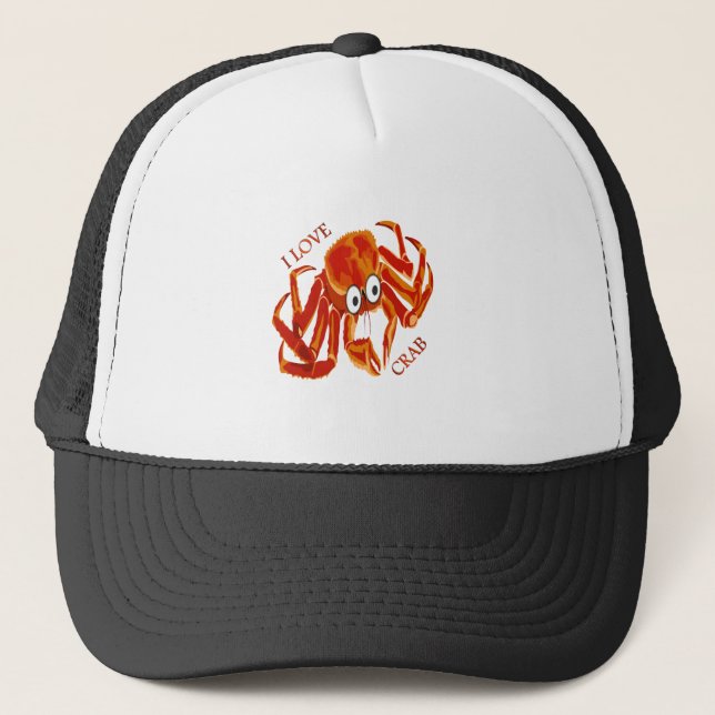 Casquette Océan tropical orange roi crabe blanc (Devant)
