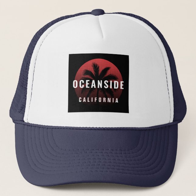Casquette Oceanside California Beach Nom personnalisé (Devant)