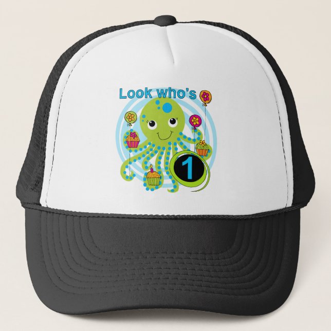 Casquette Octopus 1er Anniversaire T-shirts et cadeaux (Devant)