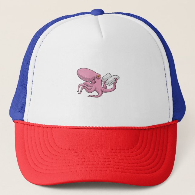 Casquette Octopus Nerd avec le livre (Devant)