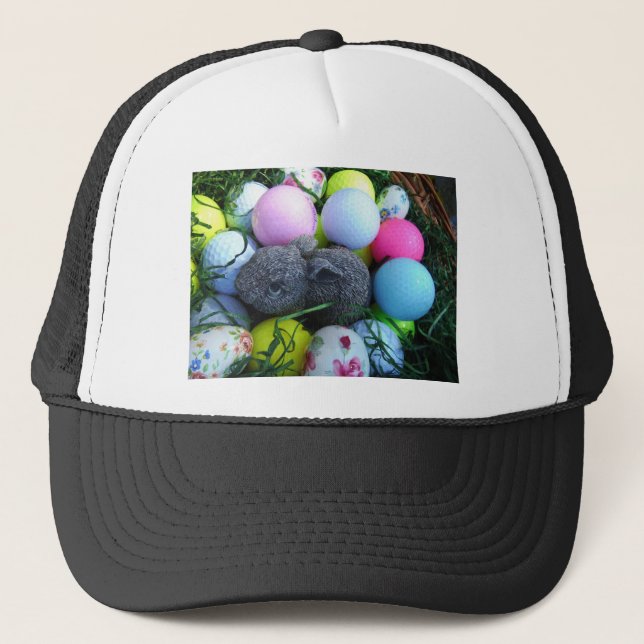 Casquette Oeufs de Pâques, Ballons de golf de lapin (Devant)