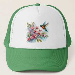 Casquette OEuvre florale/printanière de colibri