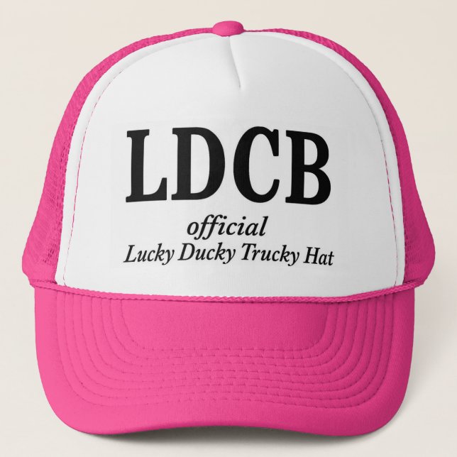 Casquette Official Lucky Ducky Trucky Hat: Pink with Initial (Devant)