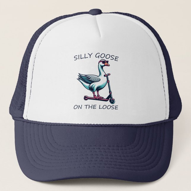 Casquette Oie bête sur l'oie perdue patinage sur scooter (Devant)