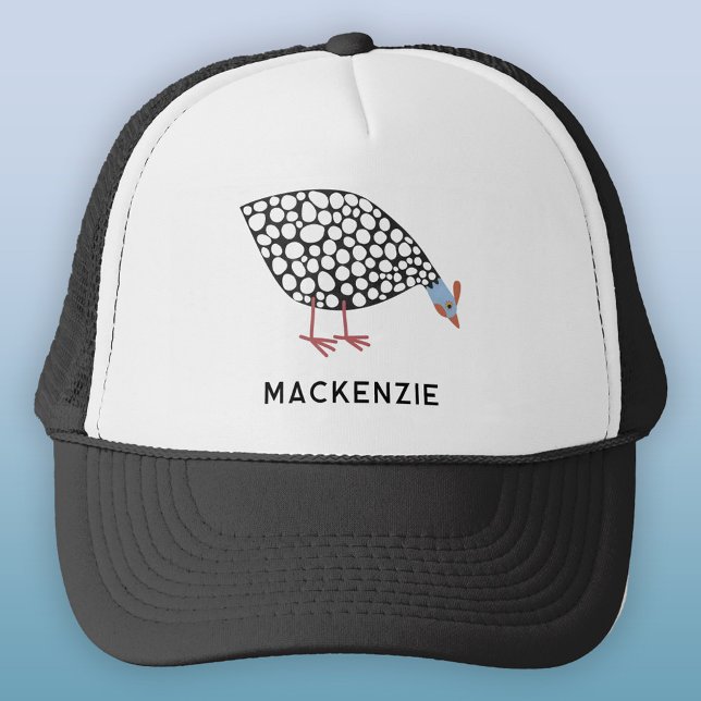 Casquette Oiseau de Guineafowl Personnalisé (Fun personalized custom name or text Guineafowl trucker hat for bird lovers)