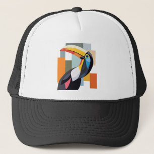 Casquette Oiseau Toucan aux couleurs géométriques